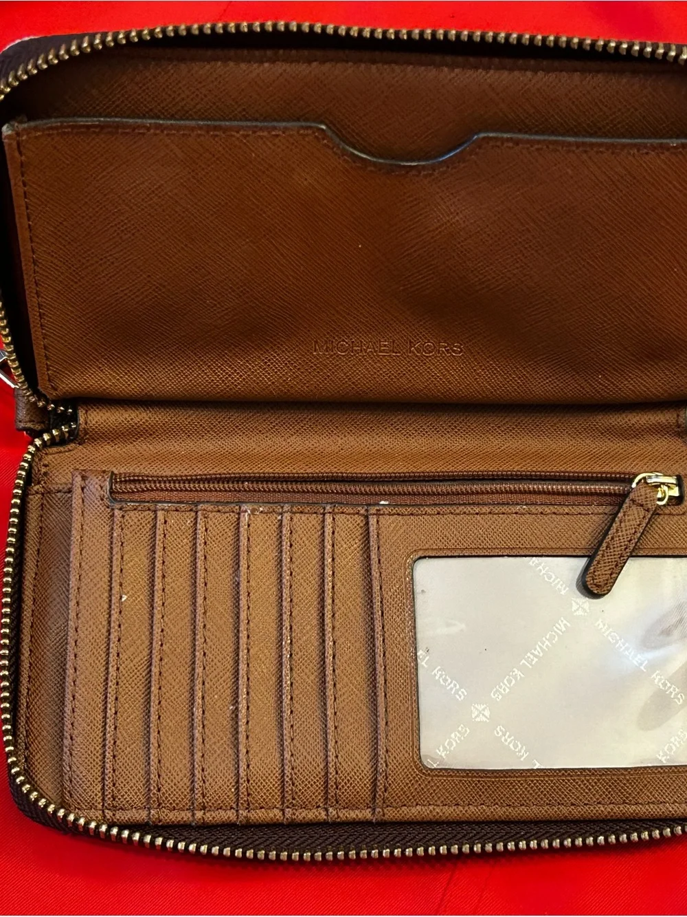 Michael Kors Brown/Black Signature Zip Wallet